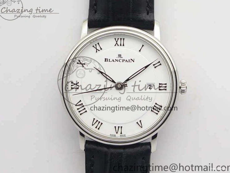 0519 Villeret 6651 SS ZF 1:1 Best Edition White Dial On Black Leather Strap A Practical 8098
